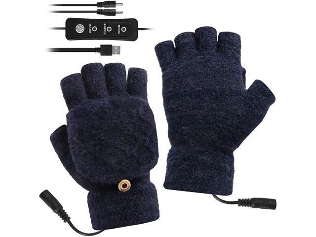 Unisex USB Heated Gloves for Women & Men Winter Warm Laptop Mitten Full and Half Finger Knitted Hands Warmer