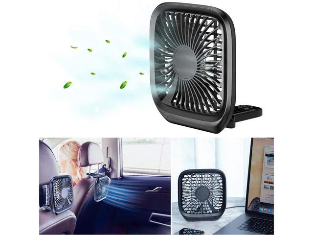 MASO Car Fan for Back Seat - USB Foldable Electric Fan 3-Speed Headrest Fans for Car Desk Office Outdoor Camping(Black)