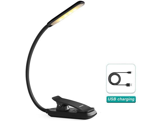 Rechargeable Mini Clip-on Book Light Raniaco 9 LED USB Reading Lamp3 Color Temp(3000K~6000K) with Step-Less Dimming and Touch Switch360 Flexible