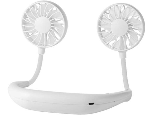 Hand Free Personal Fan Fagle Neckband Fan Portable Mini Double Fans with USB Rechargeable Headphone Design Mini Cooler Wearable Fan for Home