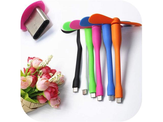USB Fan Travel Office Room Mini Type C USB Fan Flexible Cool Mobile Phone Fan USB-C Jack Interface USB Gadget Office Portable Summer Gift for -Pink-