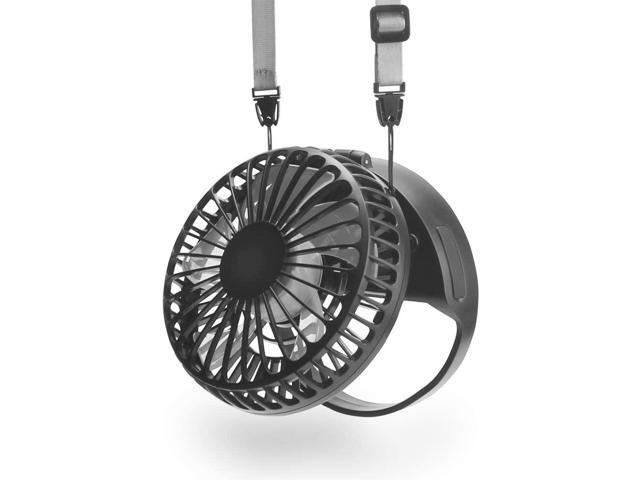 HandFan Personal Fan Necklace Small Portable Fan Rechargeable Neck Fan Battery Operated with Unique Magnetic Switch/Strong Wind/Mute & 3 Speed Mode