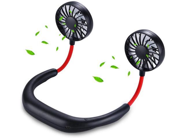 Neck Fan Personal Fan Neckband Fan Portable Fan Mini USB Hands Free Wearable Sports Rechargeable Fan 3 Speed 360 Degree Free Rotationadjustable