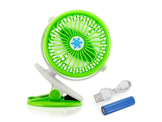 Oct17 Portable Stroller Table Fan Rechargeable Battery USB Mini Battery Operated Clip on Mini Desk Fan For Home Office Baby Stroller Car Laptop