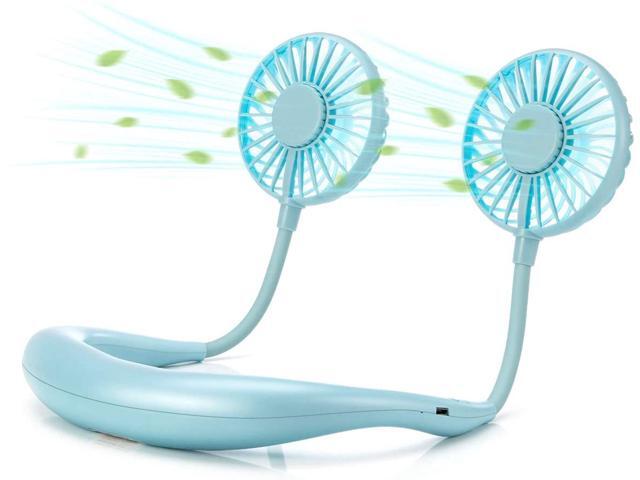 Portable Hanging Neck Fan by HONGJING USB Rechargeable Personal Hand Free Fan - Wearable Design Mini Cooler Neckband Fan for Outdoor Travel