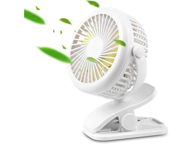 HelloCreate Portable Clip-on USB Fan with 3 Speed 360 Degree Rotation Desk Fan for Home Baby Stroller Crib Car Outdoor Travel Office Fan