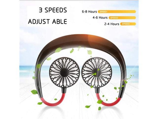 INFIN Portable Neck FanHand Free Personal Neckband Fan Rechargeable USB Hanging Neck Fan Design Mini Wearable Fan for Travel Reading Sports