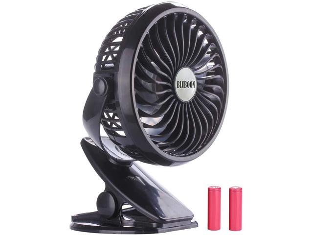 BLUBOON Clip on Fan Battery Operated Fan Portable for Baby Stroller 5 inches (Two Batteries one for Backup)