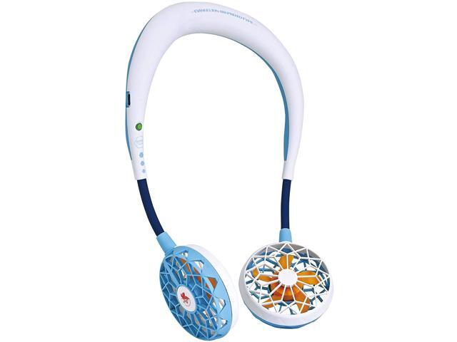 SPICE OF LIFE x Neon Genesis Evangelion Hands-Free Wireless W Fan 2nd Edition - Rei Model - Wearable Neckband Fan Flexible & Portable Design USB