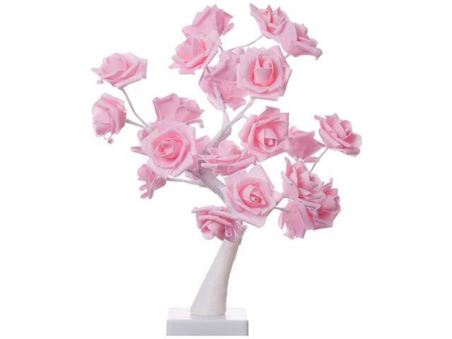 Fantasee LED Rose Tree Table Lights 24 Warm White LED USB & Battery Operated for Wedding Home Party Birthday Valentine's Day Festival Indoor