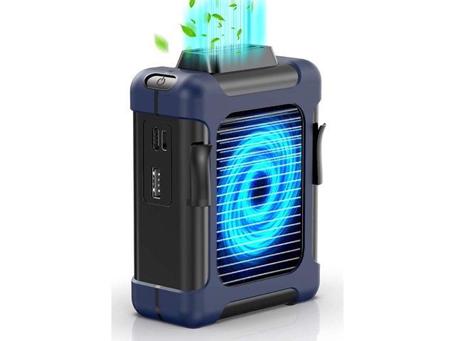 Hanging Portable Waist Clip Fan USB Fan 4000mAh Rechargeable Battery (21A Output Power Bank Function)16H Working Time 3-Speeds Perfect for