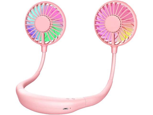 Neck Fan YTFGGY 2020 Upgraded Portable Fan Color Changing LED with Aromatherapy Hand Free Personal Wearable USB Fan for Sport Office Home