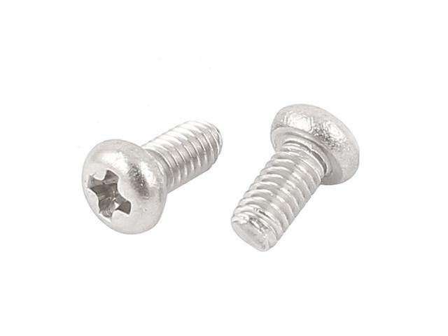 100pcs Bolt Screw Round Head Cross Recess M2*4 Diameter 2mm Length 4mm