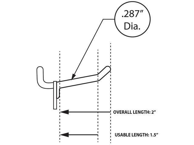 Azar Displays 800072-BLK 2-Inch Plastic Hook, 50-Pack,Black - General  Purpose Storage Rack Hooks 