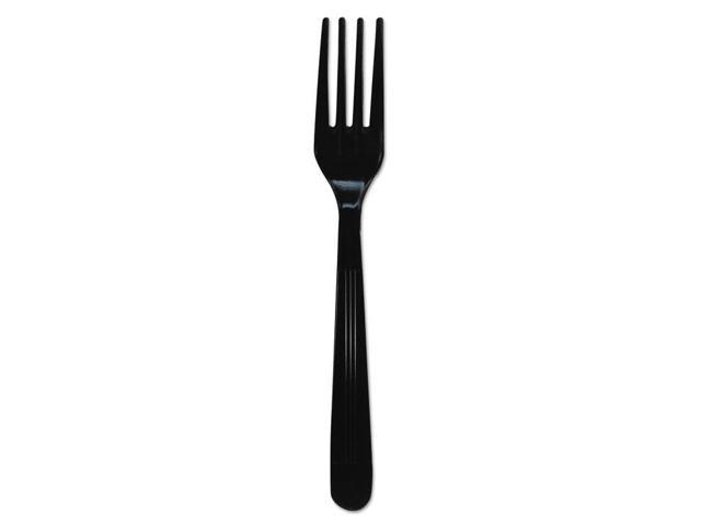 Heavyweight Cutlery Forks 7' Polypropylene Black 1000/Carton