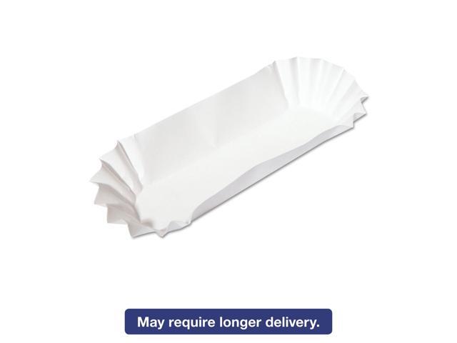 Hoffmaster 10740 Fluted Hot Dog Trays 6w x 2d x 2h White 500/Sleeve 6 Sleeves/Carton