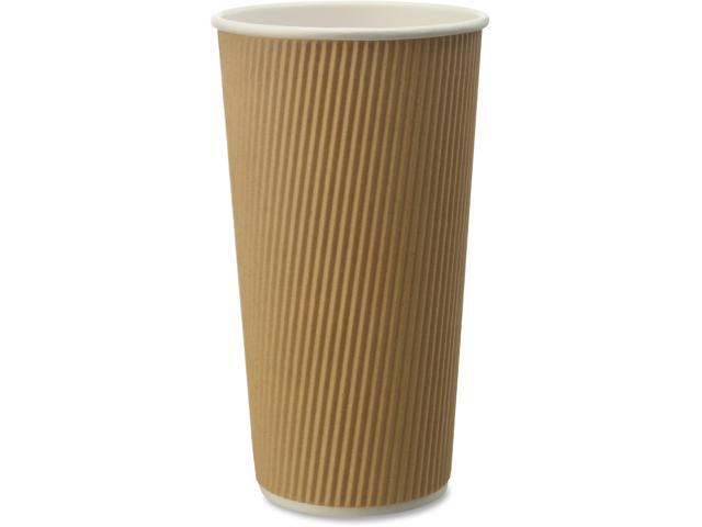 Genuine Joe Rippled Hot Cup 20oz 25/PK Brown 11261PK