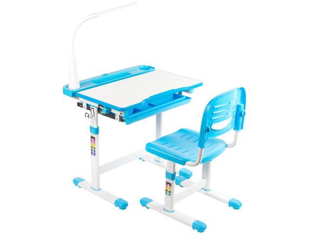 VIVO Blue Height Adjustable Children's Desk and Chair Kids Interactive Workstation with LED Lamp (DESK-V303B)