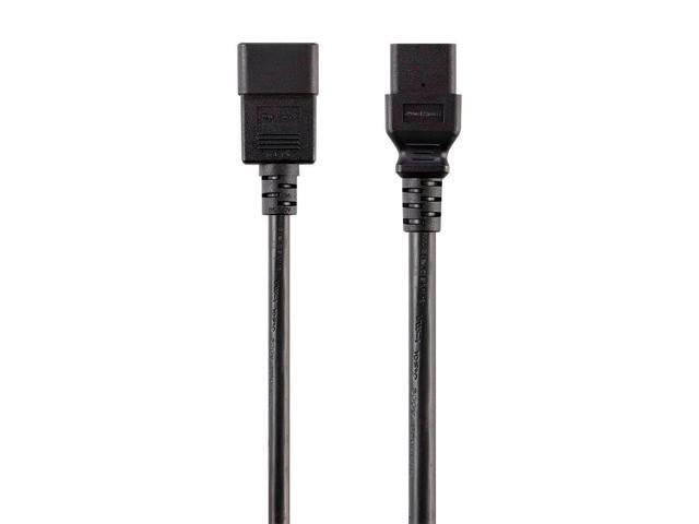 Monoprice Heavy Duty Extension Cord - 4 Feet - Black IEC 60320 C20 to IEC 60320 C21 For Powering Servers Routers & Other High-Output Network