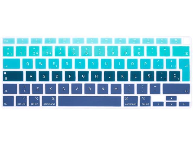 HRH Spanish Language ESP Skin Silicone Keyboard Cover for MacBook Air 13 Inch 2020 with Touch ID (MODLE A2179 and A2337 Apple M1 Chip US Layout)