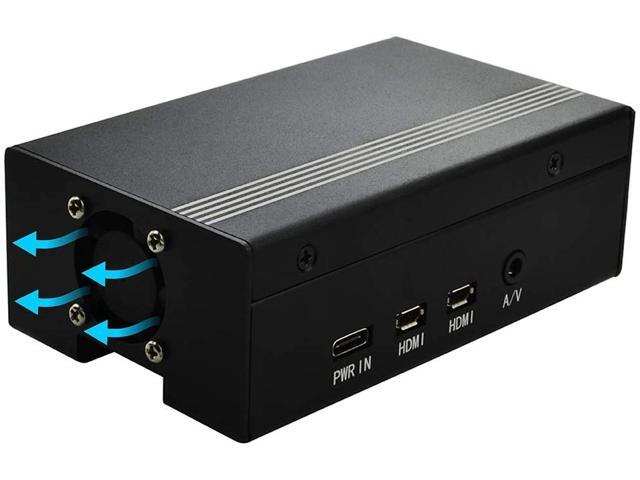 EleDuino Raspberry Pi 4 Metal Case with Fan Black