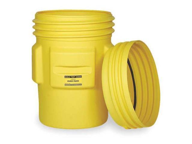 EAGLE 1661 Open Head Overpack Drum Polyethylene 65 gal Unlined Yellow
