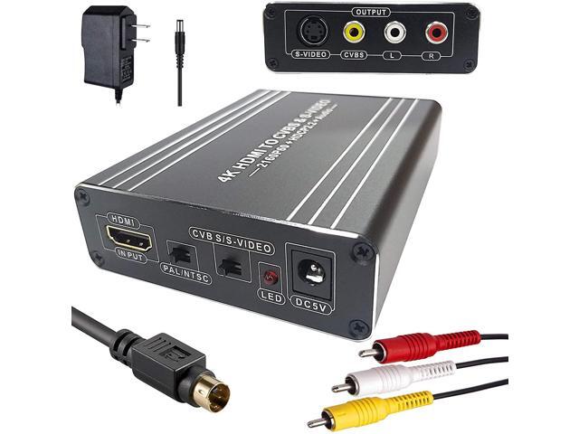 YOTOCAP 4K60 HDMI to CVBS RCA & AV / S-Video Video Converter Support 1080P/720P switchable Output Standard NTSC / PAL Compatible with PS4 Xbox