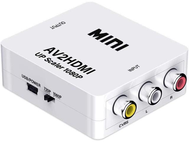 KLKE RCA to HDMI Converter 1080P Mini CVBS to HDMI Composite Video Audio Converter AV to HDMI Converter Supports NTSC PC Laptop Xbox PS4 PS3 TV STB