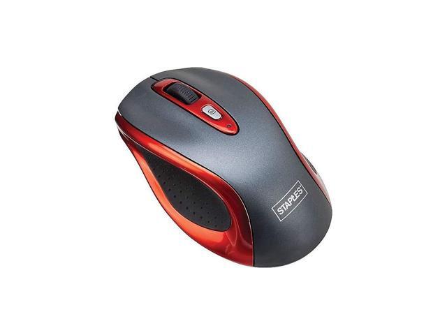 STAPLES 920557 26504 Wireless Optical Mouse Red