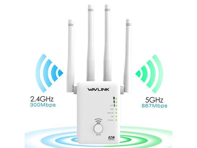 Wavlink AC1200 Dual Band WiFi Range Extender Repeater / Access Point / Router / Media Bridge with 4 High Gain External Antenna 1200Mmbps Wifi