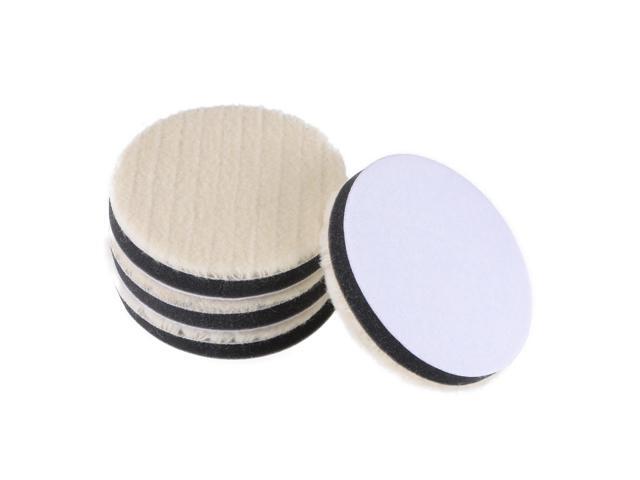 4' Wool Felt Sponge Polishing Pad Hook and Loop Buffing Wheel Coarse Polishing for Car Auto Orbital Polisher Buffer 4 Pcs