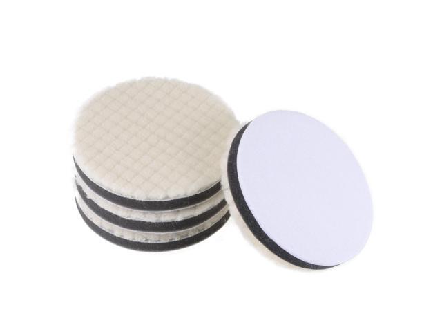 4' Wool Felt Sponge Polishing Pad Hook and Loop Buffing Wheel Medium Polishing for Car Auto Orbital Polisher Buffer 4 Pcs