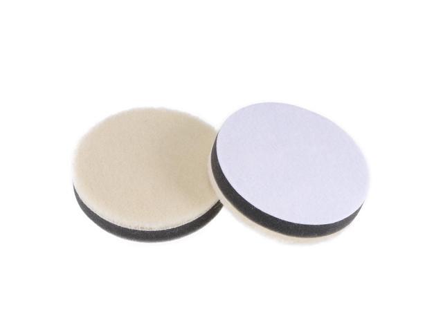 3' Wool Felt Sponge Polishing Pad Hook and Loop Buffing Wheel Fine Polishing for Car Auto Orbital Polisher Buffer 2 Pcs