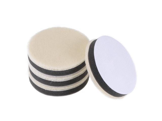 3' Wool Felt Sponge Polishing Pad Hook and Loop Buffing Wheel Fine Polishing for Car Auto Orbital Polisher Buffer 4 Pcs