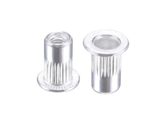 M3 Rivet Nuts Aluminium Alloy Knurled Flat Head Threaded Insert Nut Silver 25pcs