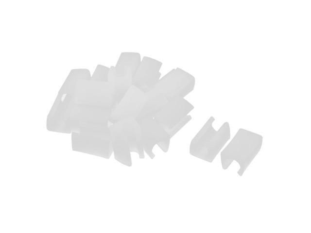 Unique Bargains 20 Pcs Antislip Plastic U Shape 12mm Chair Foot Cover Table Furniture Leg Protector White