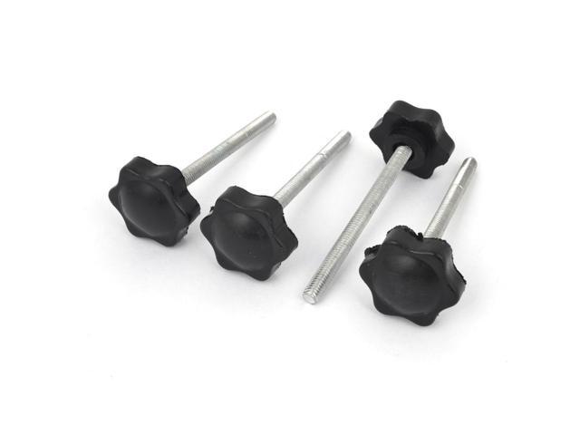 M6 x 70mm Male Thread 32mm Star Head Dia Screw On Type Clamping Knob 4Pcs