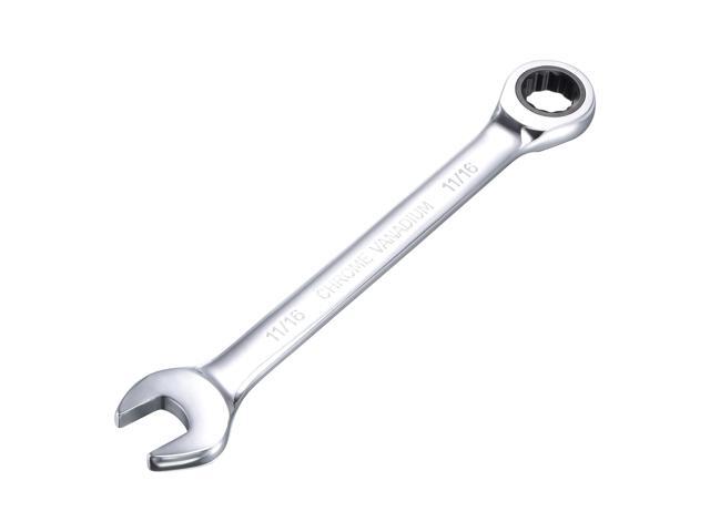 11/16 Inch Ratcheting Combination Wrench SAE 72 Teeth 12 Point Ratchet Box Ended Spanner Tools Cr-V