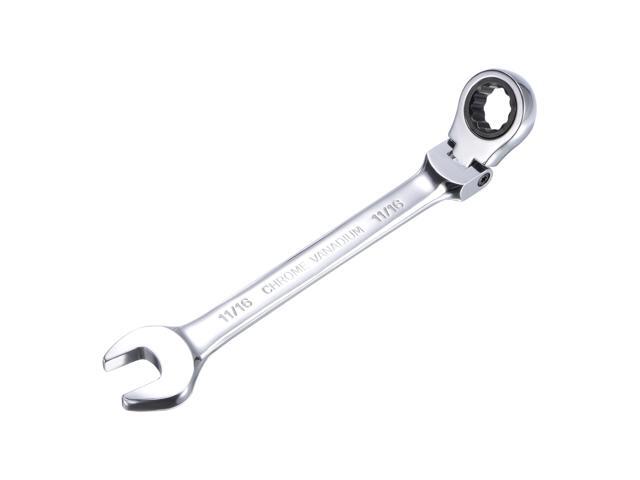 11/16 Inch Flex-Head Ratcheting Combination Wrench SAE 72 Teeth 12 Point Ratchet Box Ended Spanner Tools Cr-V