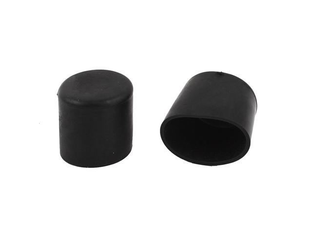 Global Bargains 2 Pcs Antislip Rubber Round 28mm Inner Dia Chair Foot Cover Table Furniture Leg Protector Balck