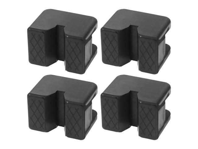4pcs Universal Car Jack Pad Slotted Puck Support Frame Rail Pinch Weld Protector Rubber Rectangle