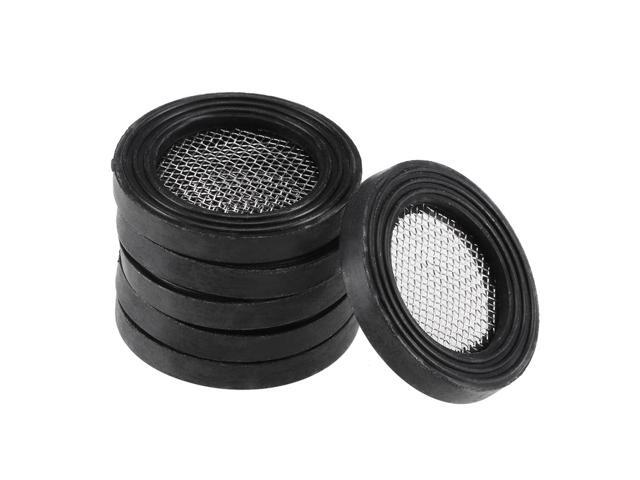 Rubber Flat Washer 24mm OD 16mm ID 33mm Thickness with Stainless Steel Filter for Faucet Pipe Water Hose Pack of 6
