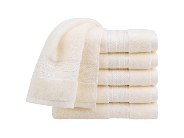 Set of 6 Luxury Hand Towels 13 x 29 Inch 100% Ringspun Cotton Soft Absorbent Drying Towels Hotel Spa Quality Face Towel Beige
