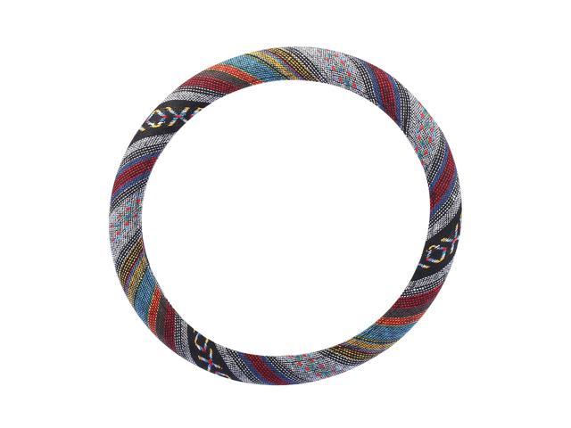 36cm 14 Inch Universal Car Steering Wheel Cover Replacement with Ethnic Style Multicolor Printing Pattern
