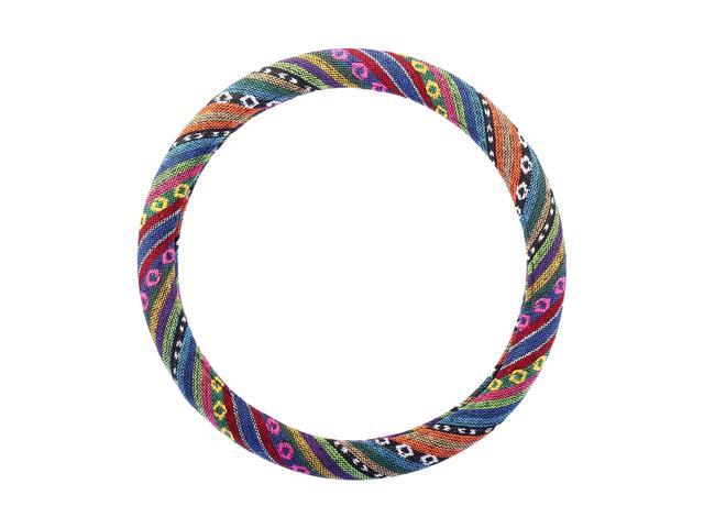 40cm 16 Inch Universal Car Steering Wheel Cover with Ethnic Style Multicolor Printing Pattern