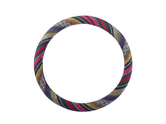 38cm 15 Inch Universal Car Steering Wheel Cover Non-Slip with Ethnic Style Multicolor Printing Pattern
