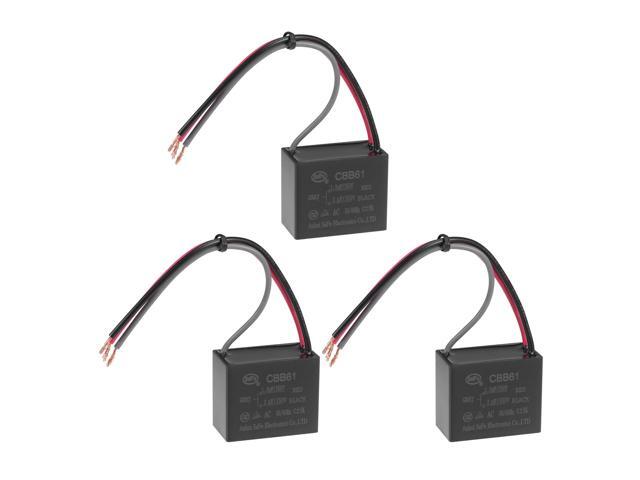 Ceiling Fan Capacitor CBB61 15/3uF 350V AC 3 Wires Metallized Polypropylene Film Capacitor 38x31x21mm for Electric Fan Pump Motor Generator 3Pcs