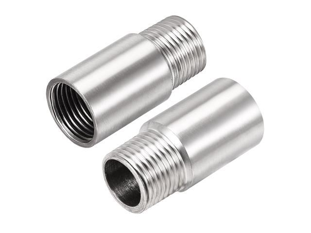 Shower Head Extension Arm Stainless Steel G1/2 Male to G1/2 Female Thread 50mm Length Cast Pipe Fitting Coupler 2Pcs