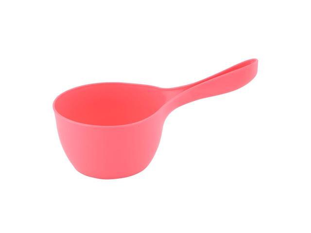 Home Kitchen Plastic Handle Round Head Water Holding Storage Pouring Ladle Scoop Red