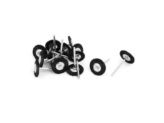 3mm Round Shank T Shaped Bristle Polishing Brush Wheel Buffing Tool Black 15pcs